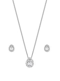 Jon Richard silver cubic zirconia pear stone jewellery set, UK version