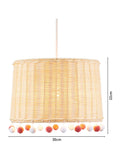 glow natural rattan pom pom ceiling light shade (British brand)