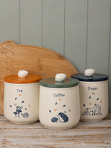 Next Price & Kensington Black Woodland Tea, Coffee & Sugar Storage Jars 1 Litre- Buy online at McGrocer