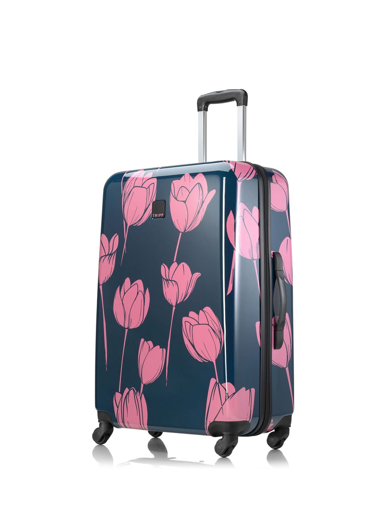 Tripp Blue Tulip Print Suitcase 77cm, imported from the UK