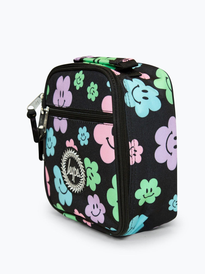 Hype Black Happy Flowers lunch box 4L, imported from the UK