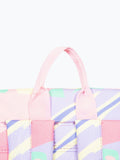 Hype pink multi pastel prints badge backpack - British product