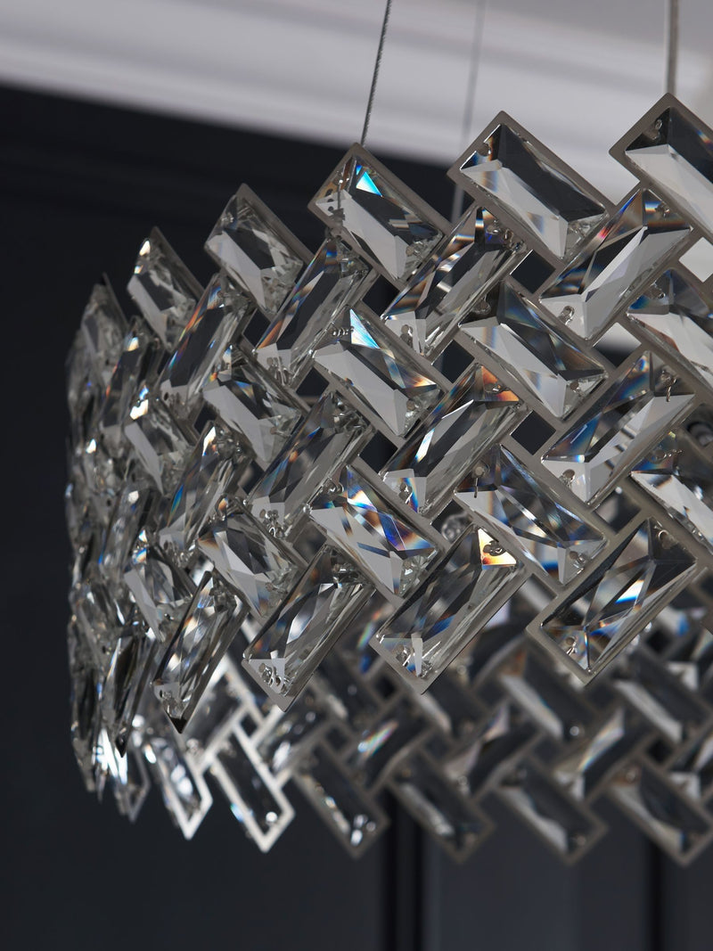 Wentworth chandelier 6 light polished chrome glass crystals (British brand)