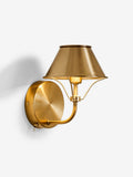 Brushed brass rechargeable wall light with warm white light, imported from the UK