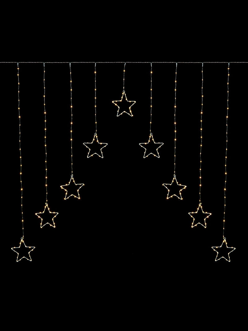 Premier Decorations warm white LED star curtain lights 1.2m (British brand)