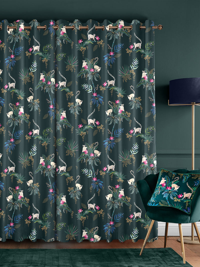 Sara Miller Green Lemur made to measure curtains - British product
