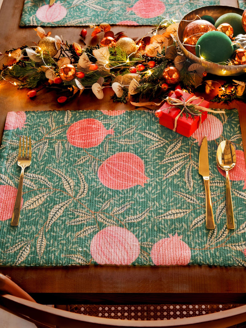 Paoletti green pomegranate placemats set of 4, imported from the UK