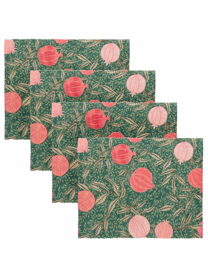 Paoletti green pomegranate placemats set of 4, imported from the UK