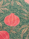 Paoletti Green Pomegranate Christmas table runner 220cm x 35cm, imported from the UK