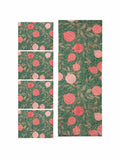 Paoletti green pomegranate Christmas placemats and runner set, imported from the UK