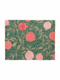 Paoletti green pomegranate Christmas placemats and runner set, imported from the UK