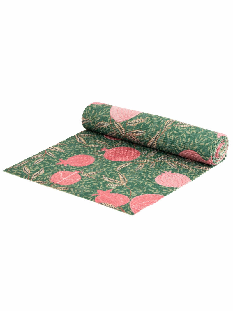 Paoletti Green Pomegranate Christmas table runner 180cm x 35cm, imported from the UK