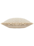 Yard Doze natural beige woven fringed cushion with polyester fill - British product
