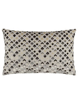 Next Paoletti Lexington Diamond Velvet Jacquard Cushion Grey/Black 40cm x 60cm- Buy online at McGrocer