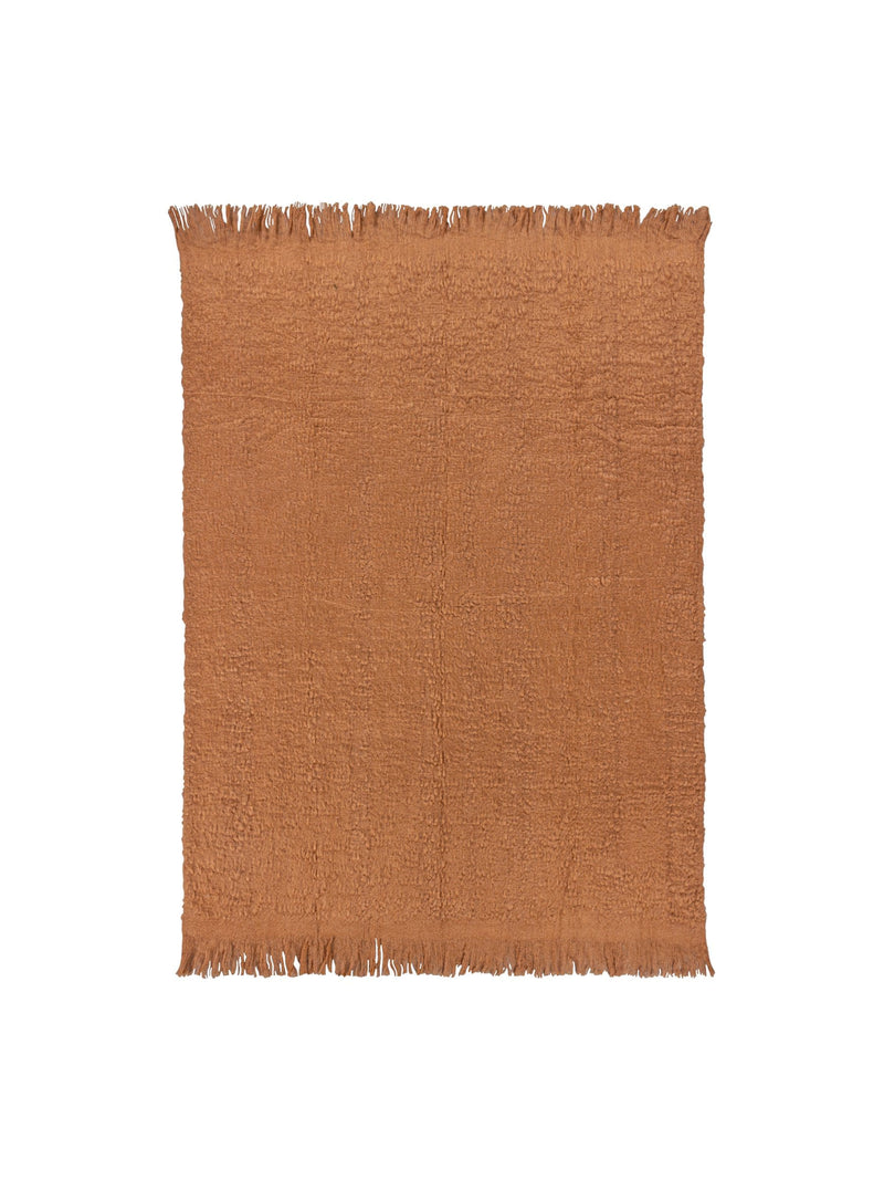 Yard Ulsmere boucle fringed throw in ginger brown, UK version