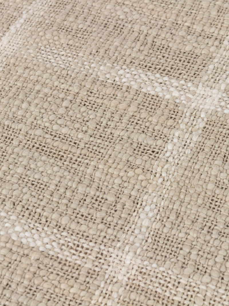 Yard Stone beige Beni check fringed cotton throw - British product