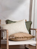 Yard Doze natural beige woven fringed cushion, UK version
