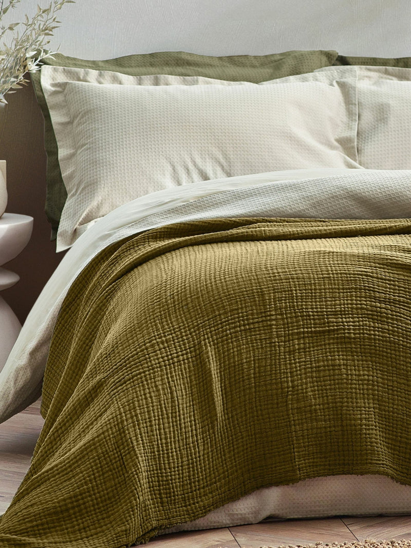 Yard oversized muslin crinkle cotton throw - British product