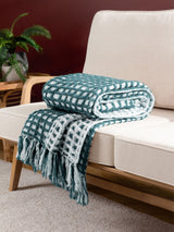 Next Furn Teal Blue Toasty Waffle Throw 180cm x 130cm- Buy online at McGrocer