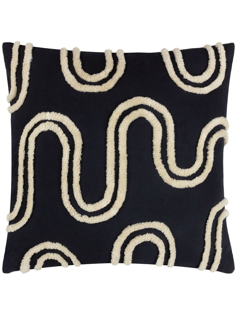 Heya Home Black Archie Tufted Cushion 45cm, UK version
