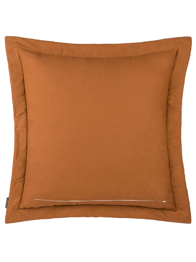 Paoletti orange quilted velvet cushion 60cm, UK version
