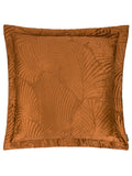 Paoletti orange Palmeria quilted velvet cushion 60cm, imported from the UK