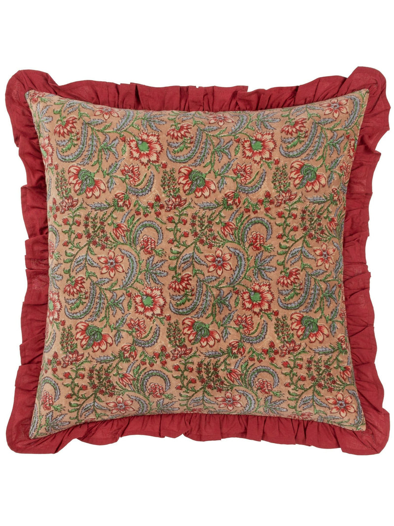 Paoletti Haven floral cushion pink velvet 50cm (British brand)