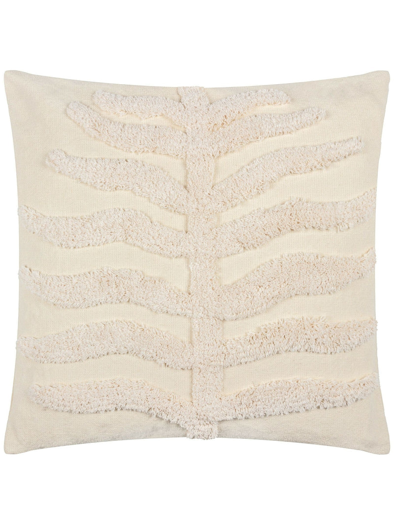 Furn Natural Dakota cushion tufted leaf design 45cm (British brand)