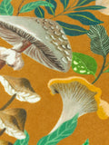 Wylder Nature orange velvet cushion with mushroom pattern - British product