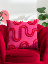 Next Heya Home Pink Archie Tufted Polyester Filled Cushion 45cm- Buy online at McGrocer