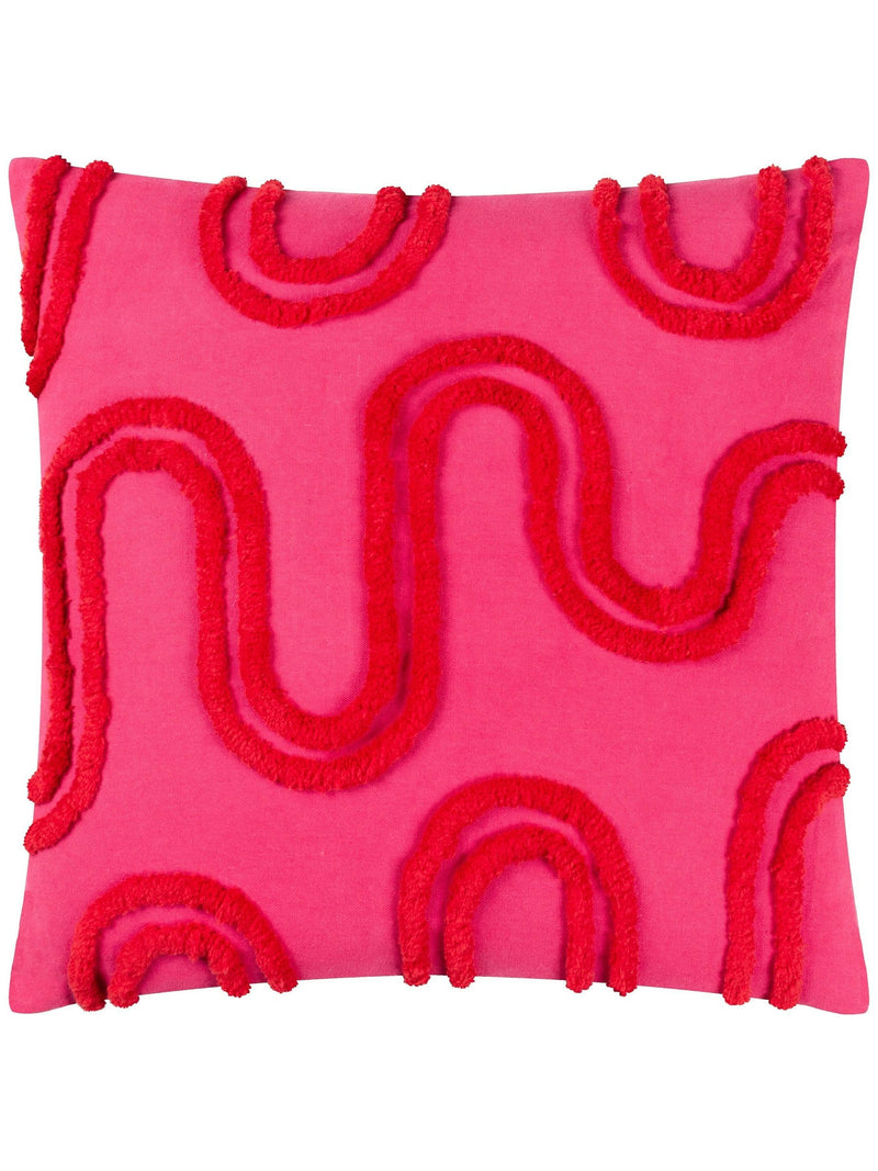 Heya Home pink Archie tufted cushion 45cm - British product