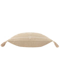 Yard Stone beige embroidered cushion with tassels - British product