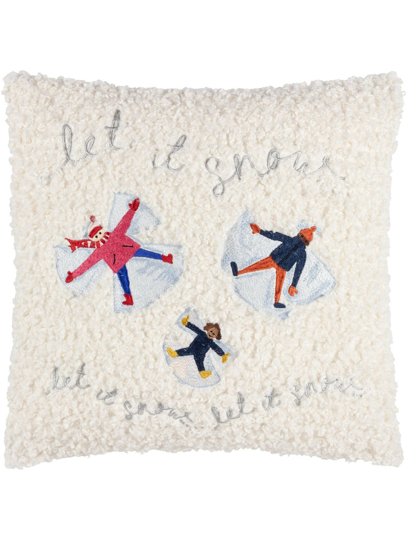 Furn Christmas snow angels boucle cushion 43cm, UK version