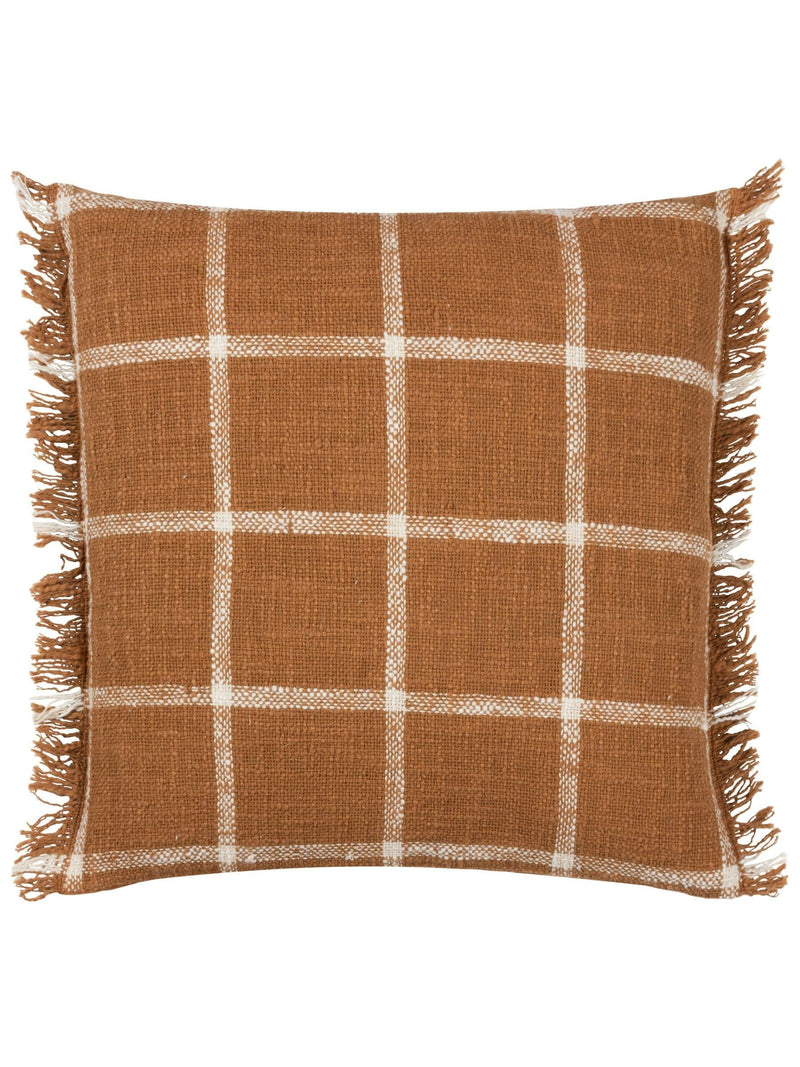 Yard Beni Check cushion Ginger Brown 45x45cm imported from the UK