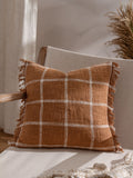Yard Beni Check cushion Ginger Brown 45x45cm imported from the UK