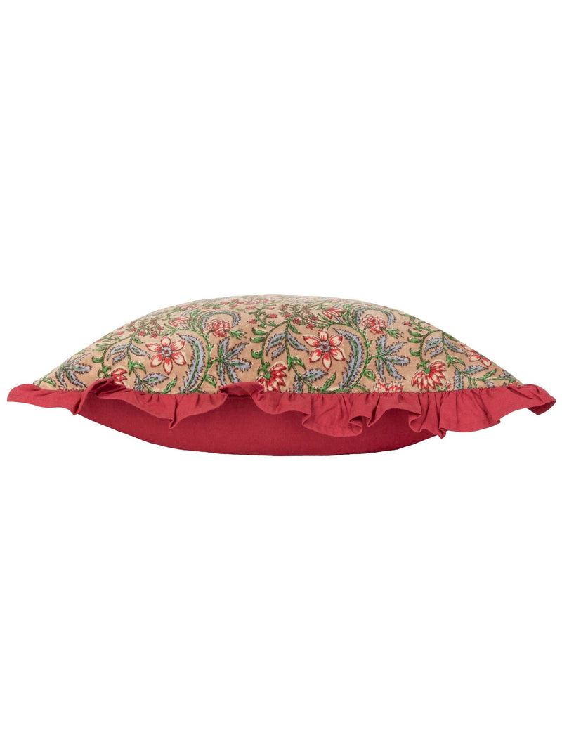 Paoletti floral cotton velvet cushion 50cm, imported from the UK