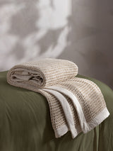 Next Yard Natural Canopy Waffle Textured 100% Cotton Throw- Buy online at McGrocer