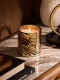 Dark rose and oud scented candle with gold case 10cm, UK version