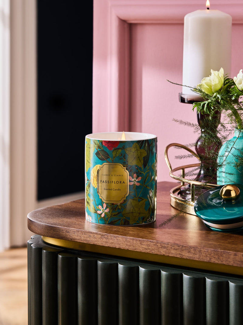 Clarke and Clarke Plum and Vanilla Passiflora fragranced candle - British product