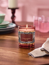 Next Clarke and Clarke Rhubarb and Rose Water Strawberry Thief Fragranced Candle- Buy online at McGrocer
