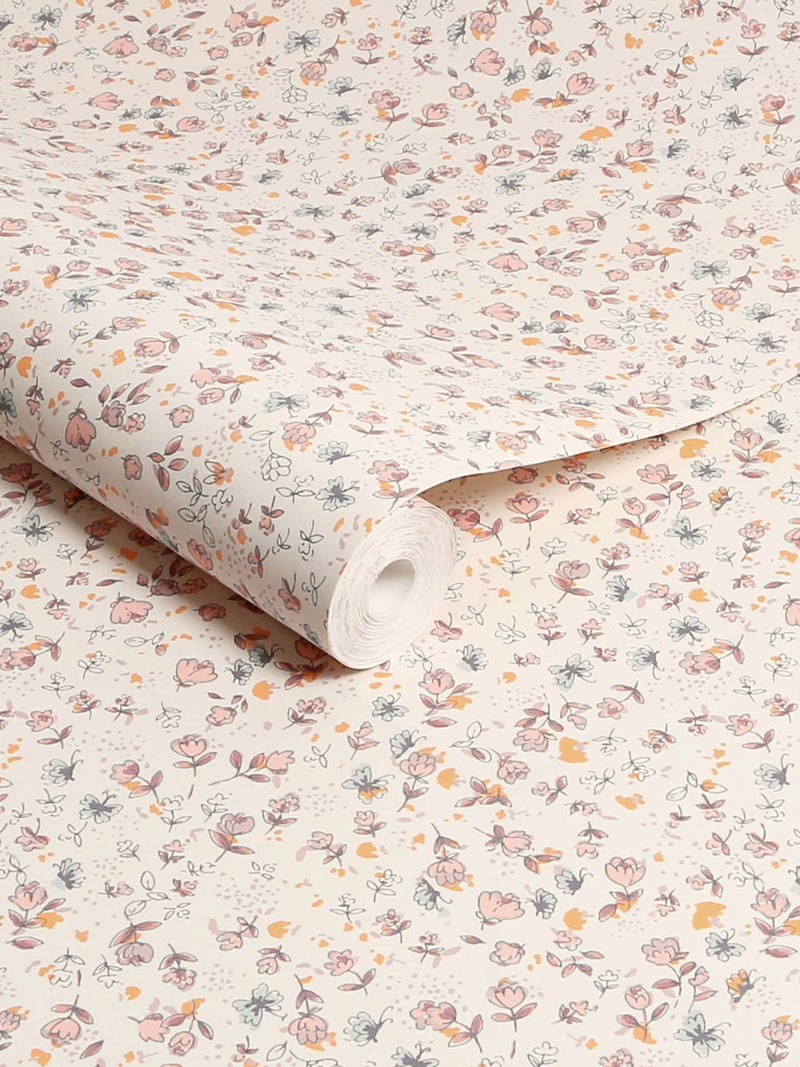 Calm ditsy floral wallpaper sample A4 - British product