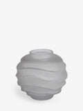 Lipsy grey round ripple frosted glass vase 16x18x18cm, UK version