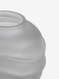 Lipsy grey round ripple frosted glass vase 16x18x18cm, UK version