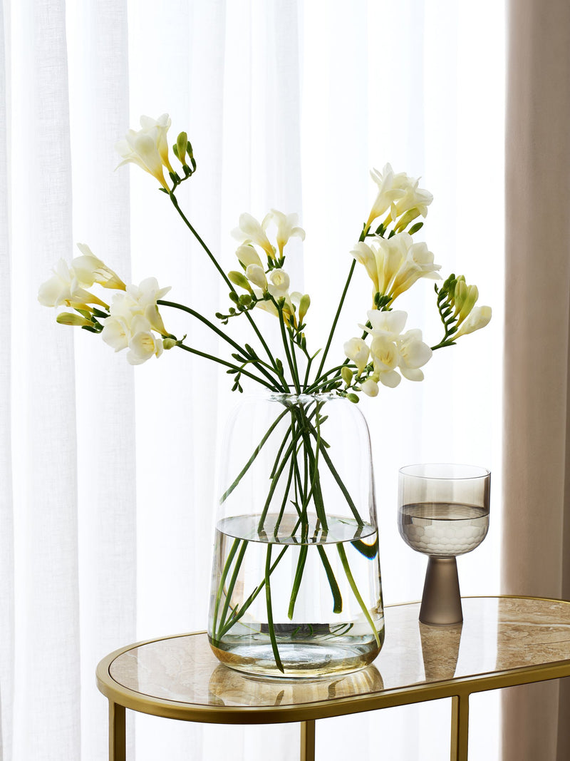 Lipsy Clear Gold Trim Glass Vase 25cm height, UK version