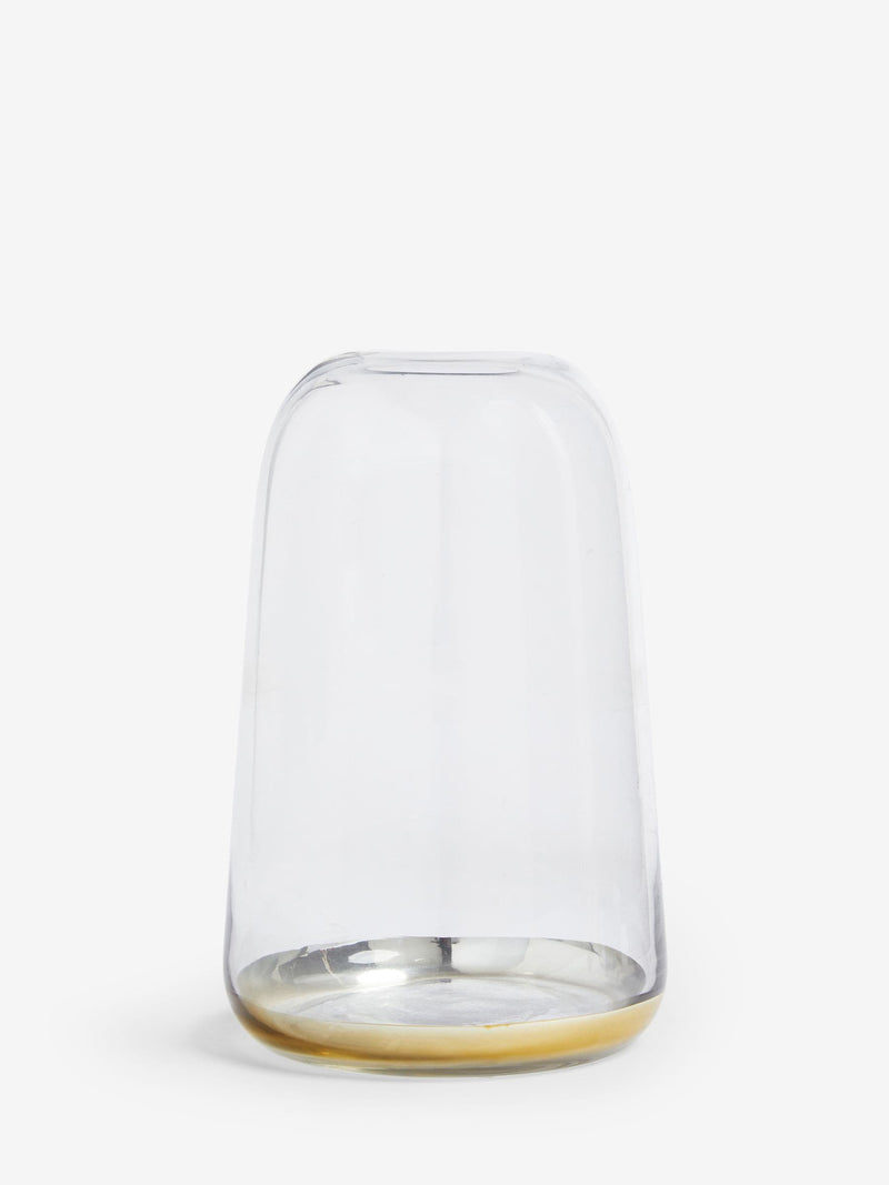 Lipsy Clear Gold Trim Glass Vase 25cm height, UK version