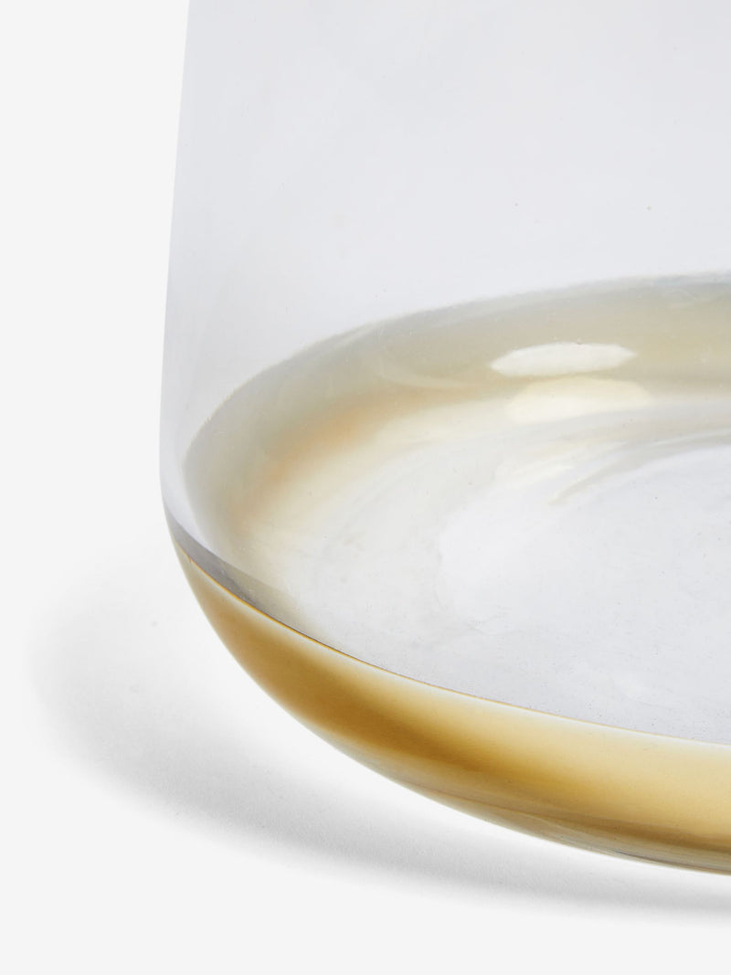 Lipsy Clear Gold Trim Glass Vase 25cm height, UK version