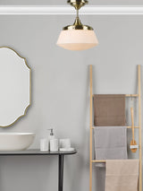 Next Dar Lighting Brass Caden Semi Flush Ceiling Light- Buy online at McGrocer