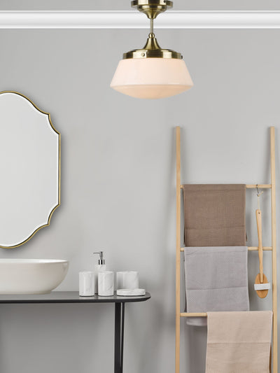 Next Dar Lighting Brass Caden Semi Flush Ceiling Light- Buy online at McGrocer