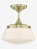 Dar Lighting Caden semi flush ceiling light, antique brass (British brand)