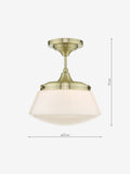 Dar Lighting Caden semi flush ceiling light, antique brass (British brand)
